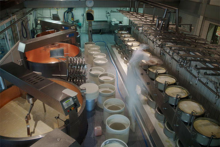Gruyères cheese factory
